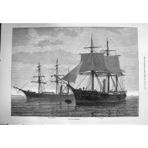   1875 Arctic Expedition Discovery Alert Sailing Ships
