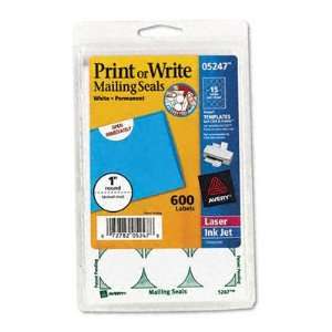  Avery Print or Write 1 Diameter Mailing Seals   600 per 