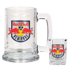  New York Red Bulls MLS Glass Tankard and Square Shot Glass 