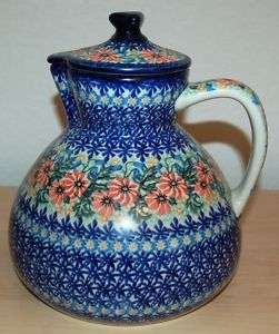 Polish Pottery Stoneware Pitcher Teapot Jug CA UNIKAT  