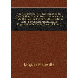  De Lopposition De Ces Ar (French Edition) Jacques Maleville Books