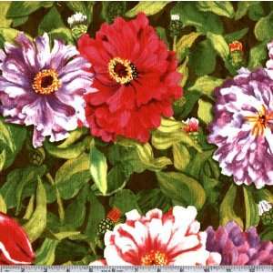  Zinnias Large Floral Fuchsia Fabric By The Yard Arts, Crafts & Sewing