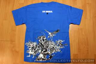 Undefeated Undftd Los Angeles Mural Tee Shirt BLUE L  