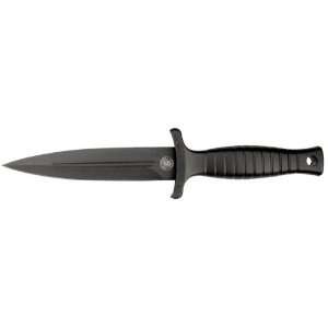  H.R.T. Boot Knife Stainless Black Blade Plain Leather Sh 