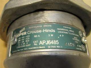 15429 Copper Crouse Hinds APJ6485 Body Grounded Plug  