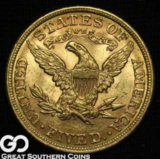 1881 $5 GOLD Liberty Half Eagle CHOICE AU++/UNCIRCULATED  