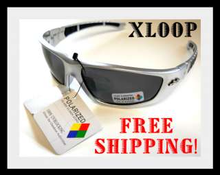 NEW POLARIZED XLOOP MENS SILVER MOTORCYCLE SPORT OUTDOOR ACTIVITY 