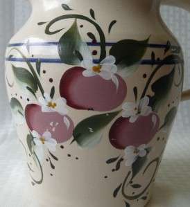 Casey Pottery Apple Floral Pitcher Marshal Texas Mint  