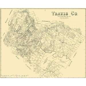 TRAVIS COUNTY TEXAS (TX/AUSTIN) LANDOWNER MAP 1894