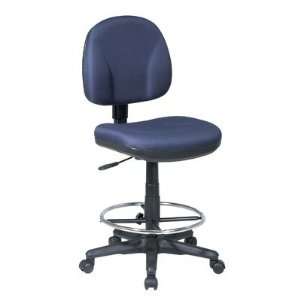  Drafting Chair with Stool Kit Fabric Icon  Black Office 