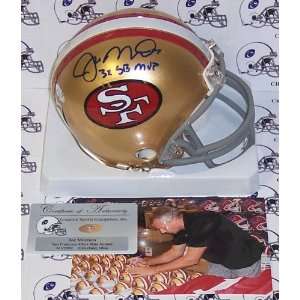  Joe Montana Hand Signed 49ers Mini Helmet 