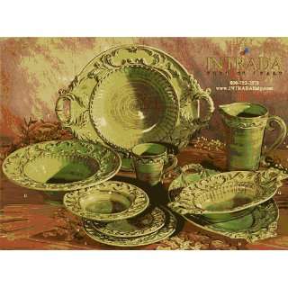  Intrada BAR7432G Baroque Soup Plate Green 10 Inch D 