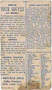 Animal Card Series, #48, Ariosa Coffee Arbuckle Co 1890  
