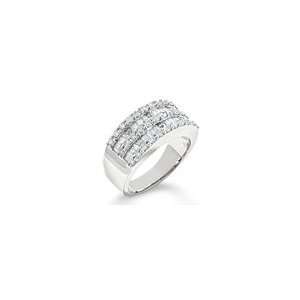  ZALES Round and Baguette Diamond Double Row Band in 14K 