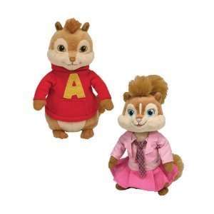  Ty Chipmunks ~ Alvin & Brittany ~ Beanie Buddies 10 Toys 