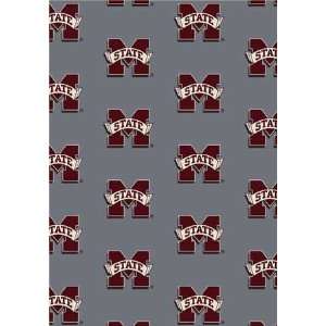  NCAA Team Repeat Rug   Mississippi State Bulldogs Sports 