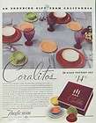 1938 PACIFIC CLAY PRODUCTS CORALITOS 32 PIECE POTTERY SET DINNERWARE 