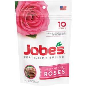  Jobes 4102 Rose Outdoor Fertilizer Food Spikes, 10 Pack 