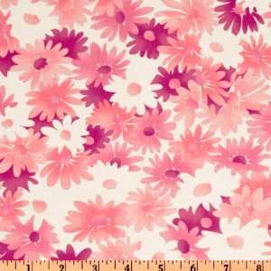  44 Wide Moda Twirl Twirled Together Daisies Pink Fabric 