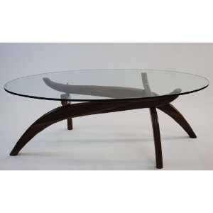   Designer Modern Spider Coffee Table Dark Walnut Base