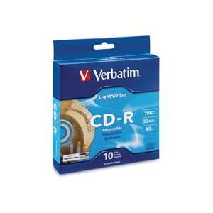   Verbatim LightScribe 52X CD R Media 10 Pack