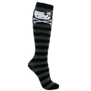  Hello Kitty Black/Grey Stripe/Crossbones Knee Socks Toys 