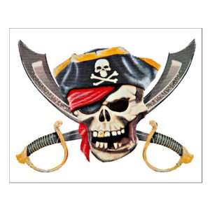   Poster Pirate Skull with Bandana Eyepatch Gold Tooth 