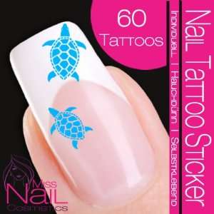  Nail Tattoo Sticker Turtle / Tortoise   turquoise Beauty
