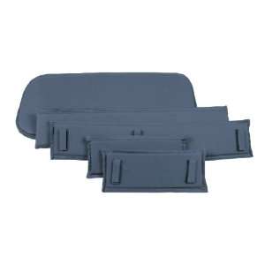  Steel and Wood Stake Cushion Set   Slate Blue