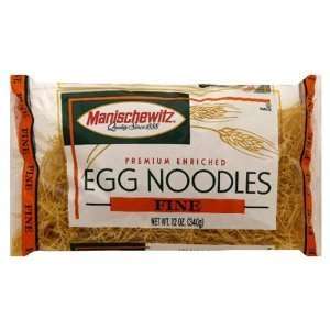 Manischewitz, Egg Noodles, Fine, 12/12 Oz  Grocery 