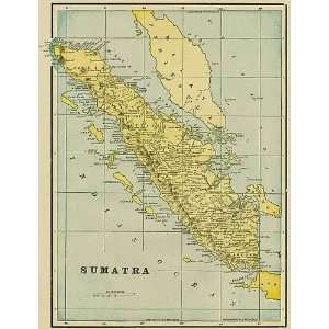  Cram 1892 Antique Map of Sumatra
