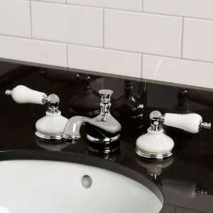 Tullamore Widespread Faucet with Porcelain Escutcheons & Porcelain 