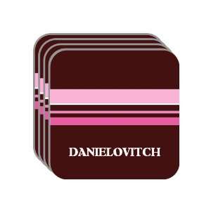   Gift   DANIELOVITCH Set of 4 Mini Mousepad Coasters (pink design