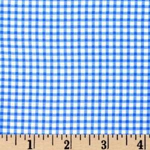  44 Wide Fairy Story Gingham Blue Fabric By The Yard 