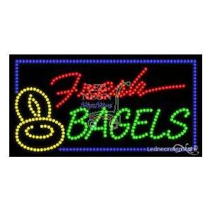  Fresh Bagels LED Business Sign 17 Tall x 32 Wide x 1 