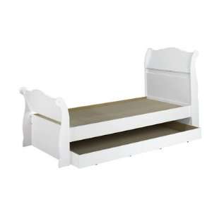  Dixie Twin Trundle Sleigh Bed in White Size Twin