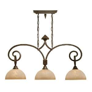   Distressed Chestnut Island Light with Indian Scavo Glass Shade 21079