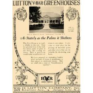  1926 Ad Hubert T Parson Wm H Lutton Company Greenhouse 