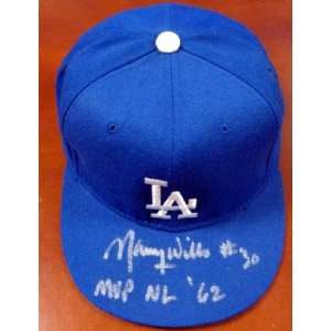  Maury Wills Autographed Los Angeles Dodgers Hat MVP NL 62 