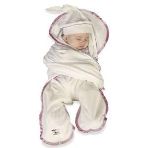  GoBaby TeddyToes Swaddling Blanket w/Feet White Cotton w 