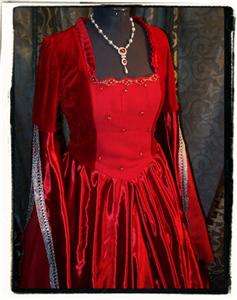Renaissance costume dress Red Queen Tudor Gown B 44  