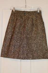 TUCKER for Target Navy & Gold Metallic Brocade Skirt  
