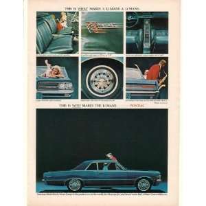  1964 Blue Pontiac Le Mans Coupe Print Ad (18992)