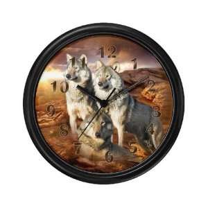  Wolves Trio 10 inch Animal Wall Clock by 