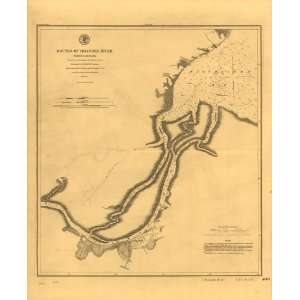 Civil War Map Mouths of Roanoke River, North Carolina Triangulation 