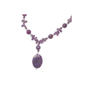  18 Amethyst and Sugilite Bead Necklace Jewelry
