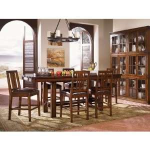    Mesa Rustica 7 Piece Trestle Gathering Table Set Furniture & Decor