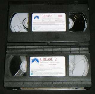 GREASE Starring John Travolta & GREASE 2 VHS Movie Set  