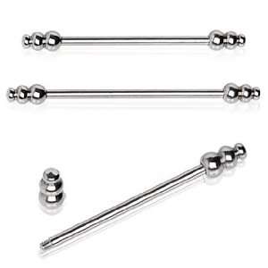  316L Surgical Steel Industrial Barbell with 3 Tear Weights 