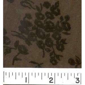  48 Wide SLINKY FLORAL BROWN FLOCKES Fabric By The Yard 